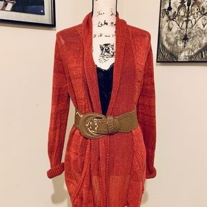 Anthropologie Cardigan Sweater Amber/Red